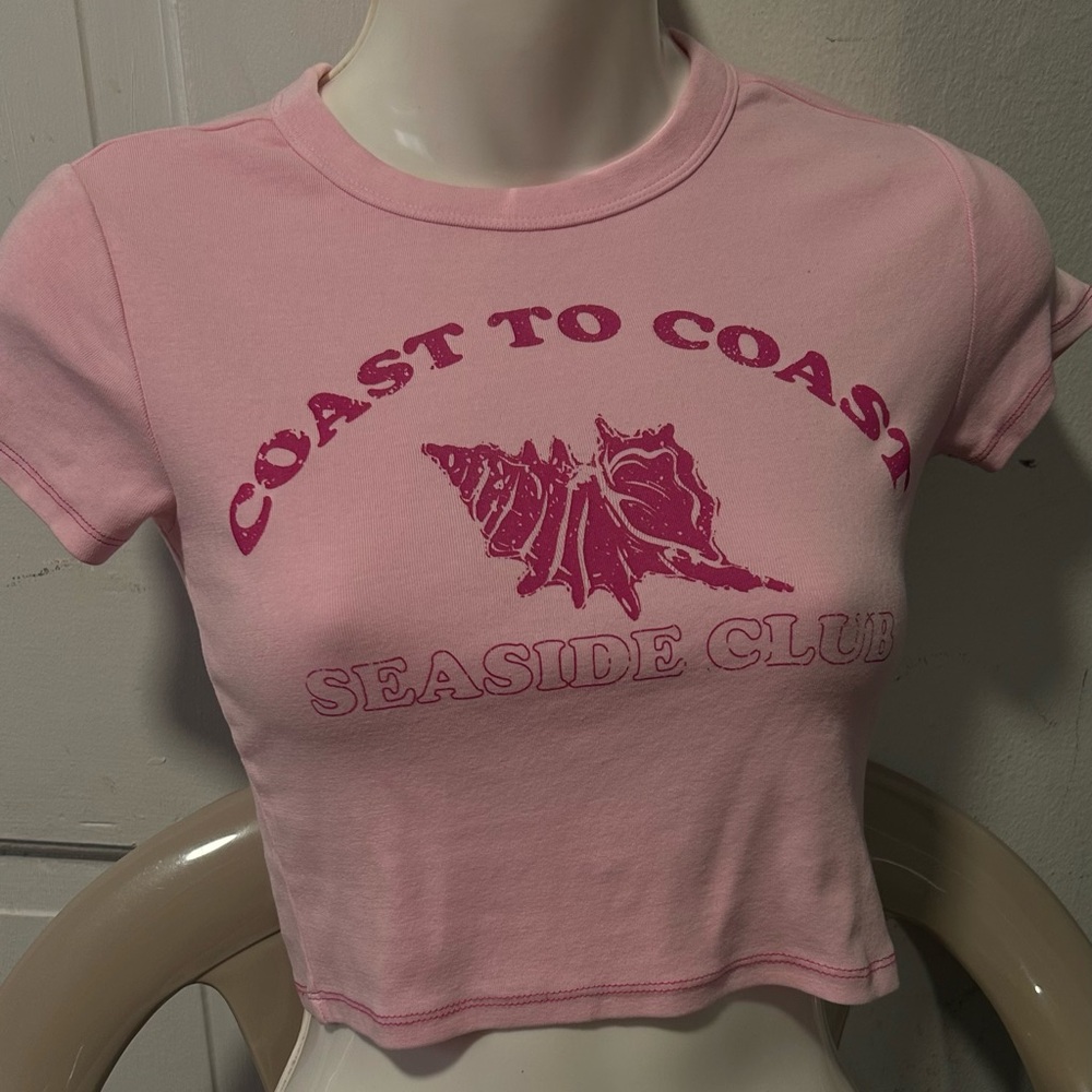 Pink Graphic Crop Top